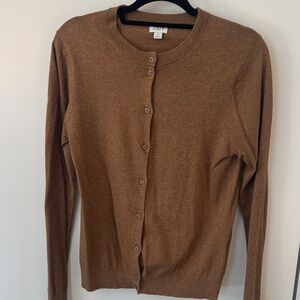 J. Crew Camel Brown Button-Up Cardigan Sweater
